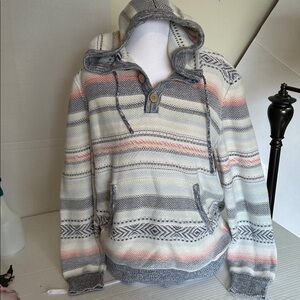 FAHRRTY COVE SWEATER PONCHOS HOODIR MADE FROM ORGANIC COTTON SZ M
